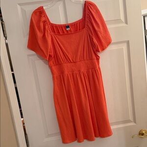 Coral Flutter Sleeve Dress - Size Large - Old Navy